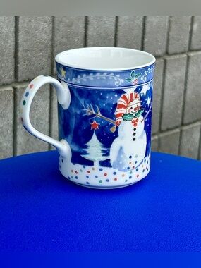 Vintage Discontinued NORITAKE EPOCH Mr. Snowman Illustrated Coffee Mug